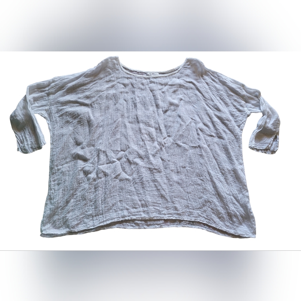 CP Shades Sibella 100% Linen Top Womens Sz. Small White Blouse - Picture 2 of 10